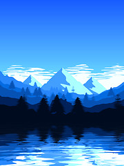 Image showing mountain landscape scenery blue