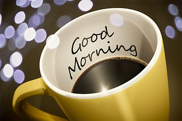 Image showing coffee cup surprise Good Morning