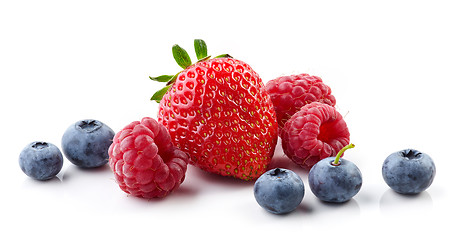 Image showing fresh berries on white background