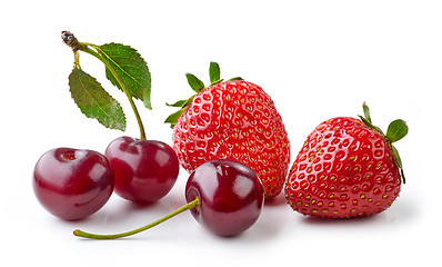 Image showing fresh berries on white background