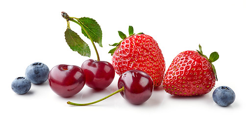 Image showing fresh berries on white background