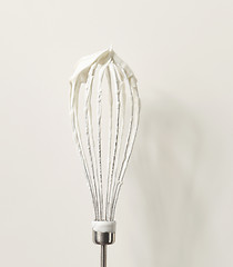 Image showing Wire whisk with cream