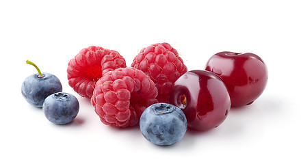 Image showing fresh berries on white background