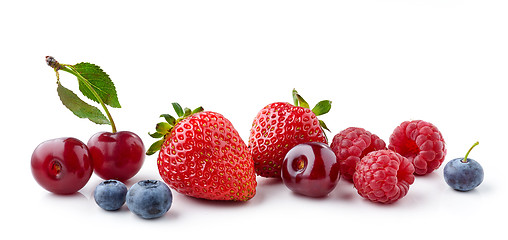 Image showing fresh berries on white background