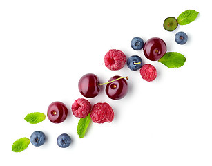 Image showing fresh berries on white background