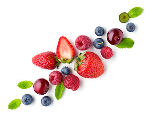 Image showing fresh berries on white background