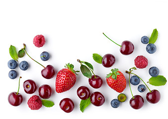 Image showing fresh berries on white background