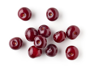 Image showing fresh red sour cherries