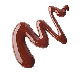 Image showing melted chocolate on white background