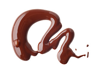 Image showing melted chocolate on white background