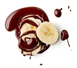 Image showing banana and melted chocolate