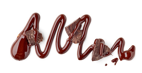 Image showing melted chocolate on white background