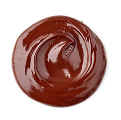 Image showing melted chocolate on white background