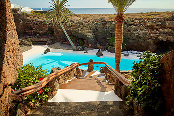 Image showing Jameos del Agua pool in Lanzarote