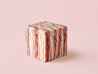 Image showing cube of prosciutto slices