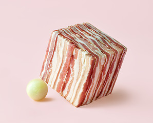 Image showing cube of prosciutto slices