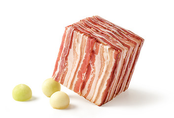 Image showing cube of prosciutto slices