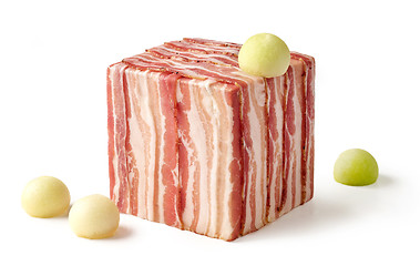 Image showing cube of prosciutto slices