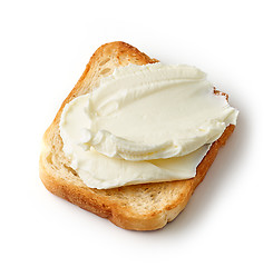 Image showing toasted bread with cream cheese