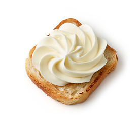 Image showing toasted bread with cream cheese