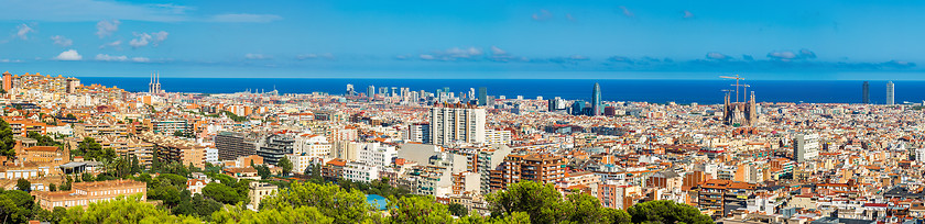 Image showing Panoramic view of Barcelona
