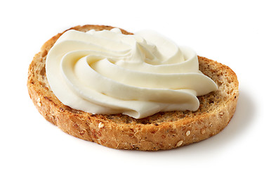 Image showing toasted bread with cream cheese