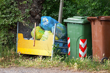 Image showing typical trashcans in Italy