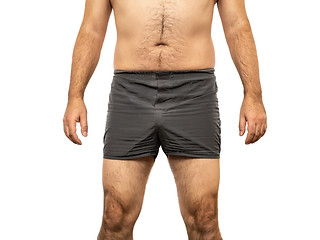 Image showing middle age male torso grey pants