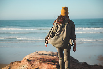 Image showing Beautiful woman on the beach