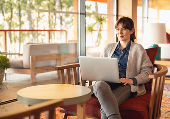 Image showing Woman working on a laptop 