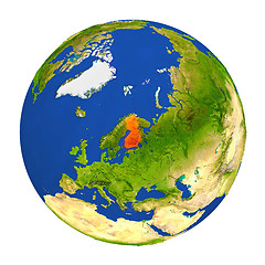 Image showing Finland highlighted on Earth