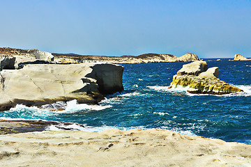 Image showing beach in Milos island on a windy day