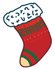 Image showing A red sock vector or color illustration