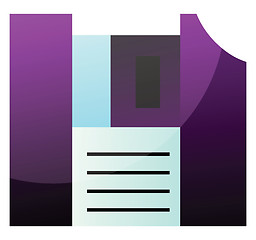 Image showing Purple floppy disk simple vector illustration on a white backgro