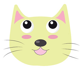 Image showing A yellow-colored happy cat vector or color illustration