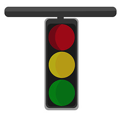 Image showing Clipart of the T-shaped vertical signal board with three separat