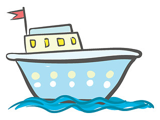 Image showing Blue ship with windows vector or color illustration