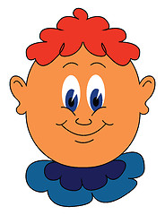 Image showing Cartoon funny smiling little boy vector or color illustration