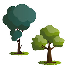 Image showing Couple of green trees vector illustration on white background