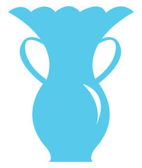 Image showing A beautiful blue flower vase vector or color illustration