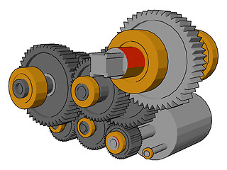 Image showing A gear bearing machine vector or color illustration