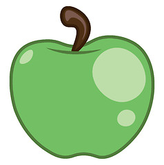 Image showing A large green apple vector or color illustration