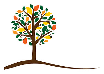 Image showing A tree with autumn foliage vector or color illustration