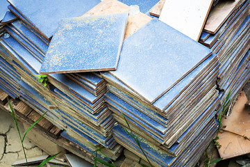 Image showing batch of forgotten blue tiles