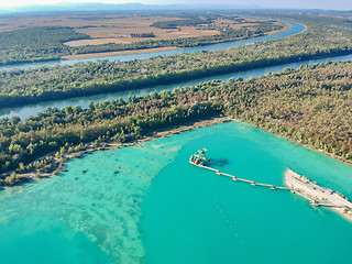 Image showing flight over borrow pit Hartheim Germany