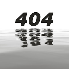 Image showing 404 error with water reflections