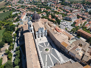 Image showing flight over Basilica della Santa Casa Loreto Italy