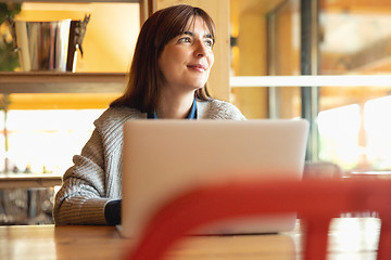 Image showing Woman working on a laptop 