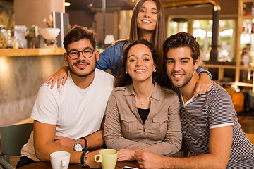 Image showing Friends posing to the camera 