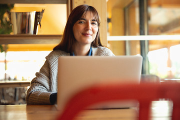 Image showing Woman working on a laptop 